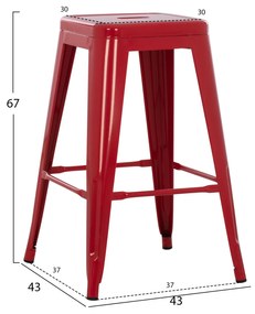 ΣΚΑΜΠΟ ΜΕΣΑΙΟΥ ΥΨΟΥΣ ΜΕΤΑΛΛΙΚΟ HM8573.04 MELITA ΣΕ KOKKINO 43x43x67Yεκ. - HM8573.04