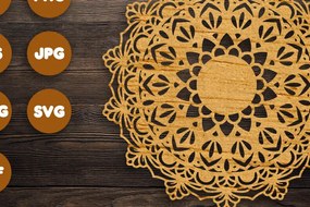 Σετ των 2 Intra απο ξύλο plywood 3mm-4mm πάχος 3D Mandala για Cricut Δίασταση 30x30 cm INTRAFABR-89553572