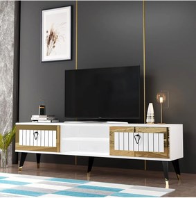 Stewehome Έπιπλο τηλεόρασης με ντουλάπι μοντέρνου ρετρό στιλ 150x30x45 cm