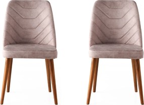 Καρέκλα 2τμχ Καρυδιά / Μπεζ DALLAS 50x49x90