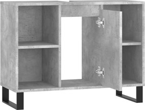 vidaXL Ντουλάπι Μπάνιου Γκρι Σκυροδέματος 80x33x60 εκ. Επεξ. Ξύλο