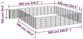 vidaXL Κλουβί Σκύλου 46 Πάνελ Μαύρο 50x100 εκ. Ατσάλι με Βαφή Πούδρας