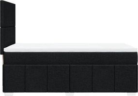 vidaXL Κρεβάτι Boxspring με Στρώμα Μαύρο 100 x 200 εκ. Υφασμάτινο