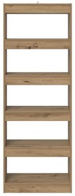 vidaXL Βιβλιοθήκη artisan δρυς 60 x 30 x 166 εκ Επεξεργασμένο ξύλο