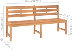vidaXL Παγκάκι Κήπου 180 εκ. από Μασίφ Ξύλο Teak