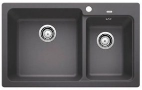 Blanco Naya 8 Rock Grey SILGRANIT™ PuraDur™ Γρανιτένιος Νεροχύτης Ένθετος με 2 Γούρνες 81,5x50cm