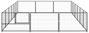 vidaXL Σπιτάκι Σκύλου Μαύρο 18 μ² Ατσάλινο