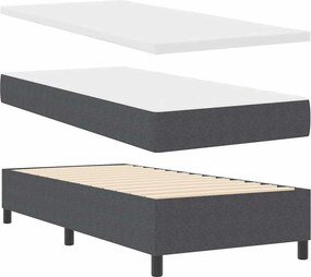 vidaXL LED Κρεβάτι με βάθρο Σκούρο Γκρι και Λευκό 80 x 200 cm