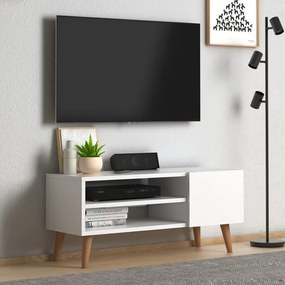 Έπιπλο τηλεόρασης Porto Megapap από μελαμίνη χρώμα λευκό 90x32x42εκ. - Μελαμίνη - GP022-0024,2