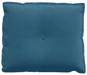 vidaXL Μαξιλάρι Πλάτης Μπλε 60 x 50 cm Υφασμάτινο Κορντουρά