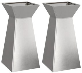 vidaXL Βάση φυτών Ανοξείδωτο ατσάλι 35 x 35 x 73 εκ. Διακοσμητικά ένθετα