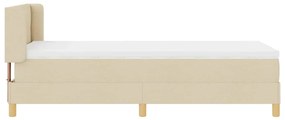vidaXL Κρεβάτι με Ελατήρια με στρώμα Κρεμ 90 x 190 cm ύφασμα
