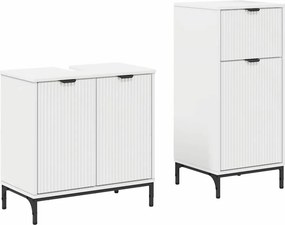 vidaXL Σετ Επίπλων Μπάνιου 2 τμχ. Λευκό 39,5 x 36 x 88 εκ