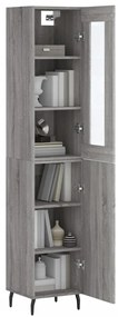 vidaXL Μπουφές Sonoma Γκρι 34,5 x 34 x 180 εκ. από Επεξεργασμένο Ξύλο
