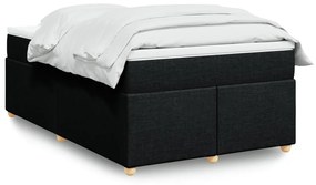 vidaXL Κρεβάτι Boxspring με Στρώμα Μαύρο 120x200 εκ. Υφασμάτινο