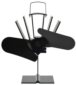 vidaXL Αερόθερμο Σόμπας Μαύρο με 2 Πτερύγια