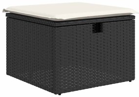 vidaXL Σετ Καναπέ Κήπου με μαξιλάρι 9 pcs Μαύρο συνθετικό ρατάν