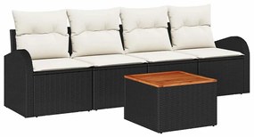 vidaXL Σετ Καναπέ Κήπου 5 pcs Μαύρο και λευκό