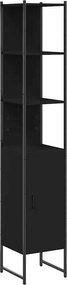 vidaXL Ντουλάπι Μπάνιου Μαύρο 33 x 33 x 185,5 εκ. Επεξεργασμένο Ξύλο