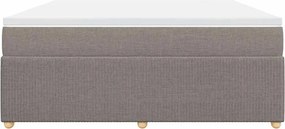 vidaXL Κρεβάτι Boxspring με Στρώμα Taupe 180x200 εκ. Υφασμάτινο
