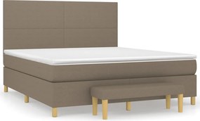 vidaXL Κρεβάτι Boxspring με Στρώμα Taupe 180x200 εκ. Υφασμάτινο
