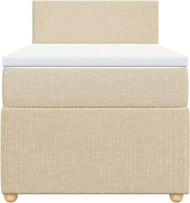 vidaXL Κρεβάτι Boxspring με Στρώμα Κρεμ 80 x 200 εκ. Υφασμάτινο