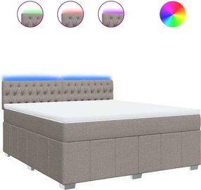 vidaXL Κρεβάτι Boxspring με Στρώμα Taupe 180x200 εκ. Υφασμάτινο