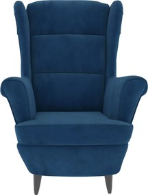 vidaXL Πολυθρόνα Μπλε Βελούδινη