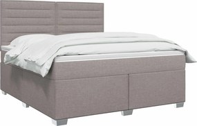 vidaXL Κρεβάτι box spring με στρώμα Taupe 140 x 200 cm Ύφασμα