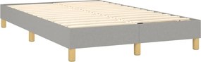 vidaXL Κρεβάτι Boxspring με Στρώμα &amp; LED Αν.Γκρι 120x200 εκ Υφασμάτινο
