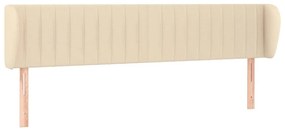 Κεφαλάρι με Πτερύγια Κρεμ 163x23x78/88 εκ. Υφασμάτινο - Κρεμ