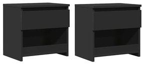 vidaXL Κομοδίνα 2 τεμ. Μαύρα 40 x 30 x 39 εκ. Επεξ. Ξύλο