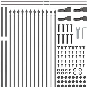 vidaXL Φράχτης Κήπου 4 pcs Γκρι 6,8 x 0,8 μ Ατσάλι με Πούδρα