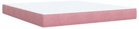 vidaXL Κρεβάτι Boxspring με Στρώμα Ροζ 180x200 εκ. Βελούδινο
