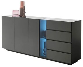 Ψηλός Μπουφές Σκούρο Γκρι 200x42x89 cm