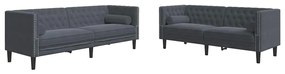vidaXL Σετ Καναπέ 2 pcs Σκούρο γκρι Βελούδο