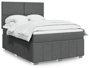 ΚΡΕΒΑΤΙ BOXSPRING ΜΕ ΣΤΡΩΜΑ ΣΚΟΥΡΟ ΓΚΡΙ 160X200 ΕΚ ΥΦΑΣΜΑΤΙΝΟ 3291713