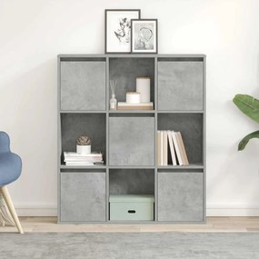 Βιβλιοθήκη Γκρι Σκυροδέματος 89x24x101,5 εκ. Επεξεργ. Ξύλο - Γκρι