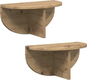 vidaXL Ράφι Τοίχου Επιτοίχιο 2 pcs Artisan Oak 38 x 19 x 19 εκ