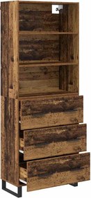 vidaXL Highboard με συρτάρι 2 pcs Παλιό ξύλο Επεξεργασμένο ξύλο