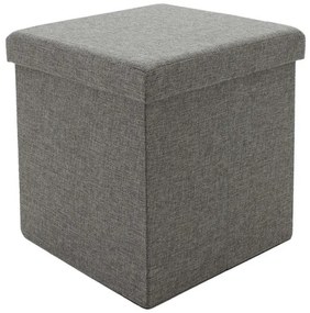 Σκαμπό-μπαούλο Crystal Ύφασμα Γκρι 38x38x38εκ 257-000013 Pakoworld 257-000013 Γκρι