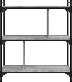 vidaXL Βιβλιοθήκη 3 Επιπέδων Γκρι Sonoma 76 x 32 x 88 εκ. Επεξ. Ξύλο