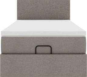 vidaXL Οθωμανικό κρεβάτι με στρώμα Taupe 80x200cm ύφασμα