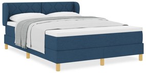vidaXL Κρεβάτι με εύκαμπτο στρώμα  - Μπλε, 160x200 εκ, Υφασμάτινο