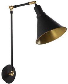 Φωτιστικό Τοίχου - Απλίκα Berceste 525NOR3156 Φ20x56cm E27 40W Black-Gold Opviq