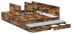 vidaXL Κρεβάτι Αποθήκης  Καπνιστή Δρυς 160x200 εκ