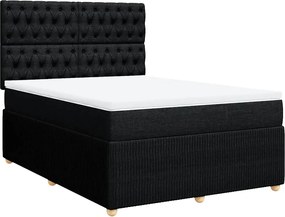 vidaXL Κρεβάτι Boxspring με Στρώμα Μαύρο 160x200 εκ. Υφασμάτινο