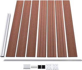 vidaXL Σετ Πάνελ Περίφραξης Καφέ 353 x 146 εκ. από WPC