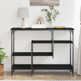 vidaXL Κονσόλα Μαύρη Δρυς 100x35x75 εκ Επεξεργασμένο Ξύλο και Ατσάλι