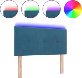 vidaXL LED κεφαλάρι με φώτα λωρίδας LED Μπλε 100 cm Πολυεστέρας